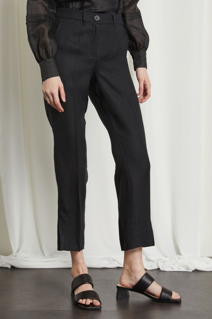 Pantaloni con spacchetti - NERO - Fashion Market - 2