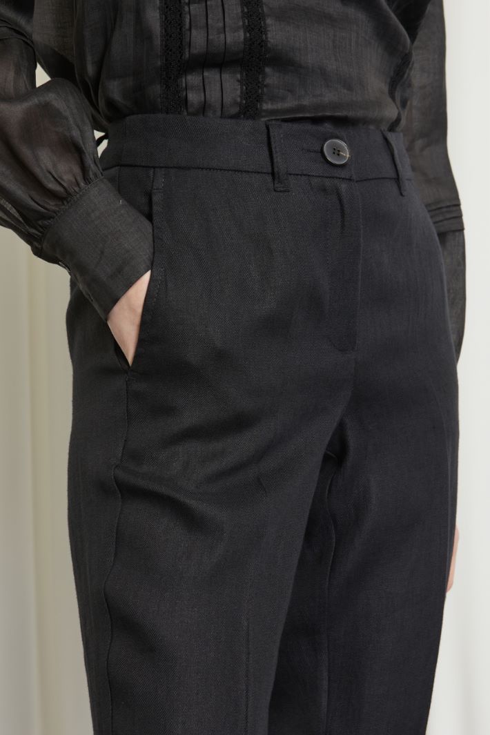 Pantaloni con spacchetti - NERO - Fashion Market - 3