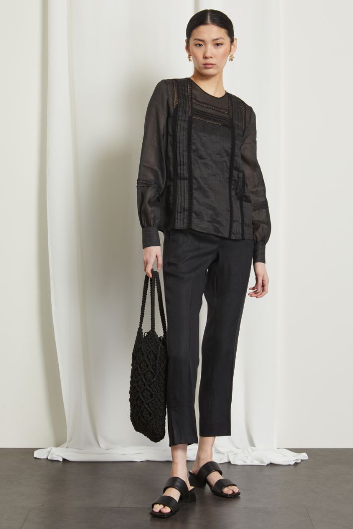 Pantaloni con spacchetti - NERO - Fashion Market
