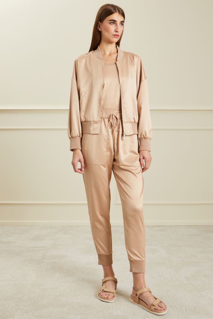 Pantaloni in raso - NOCCIOLA - Fashion Market