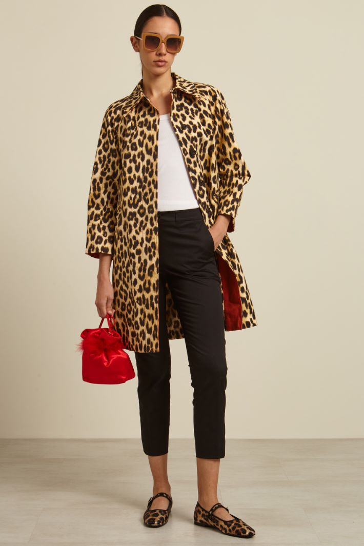 Pantaloni in raso di cotone - NERO - Fashion Market