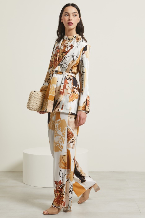 Pantaloni stampati in twill Fashion Market