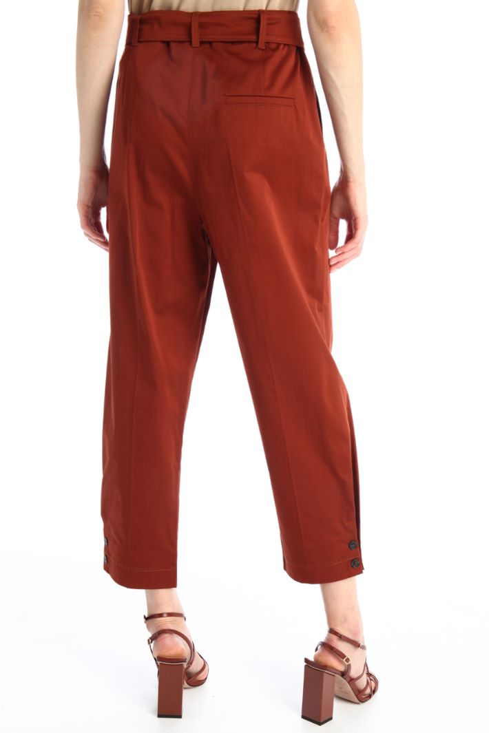 Pantaloni carrot in raso - MATTONE - Fashion Market - 4