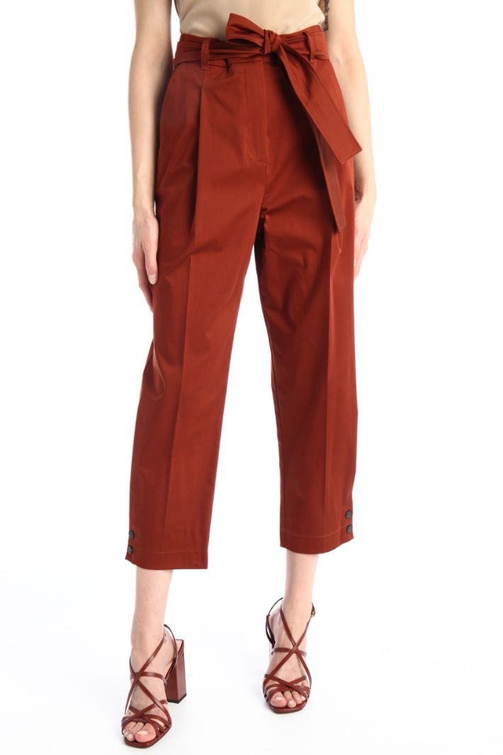 Pantaloni carrot in raso - MATTONE - Fashion Market - 2