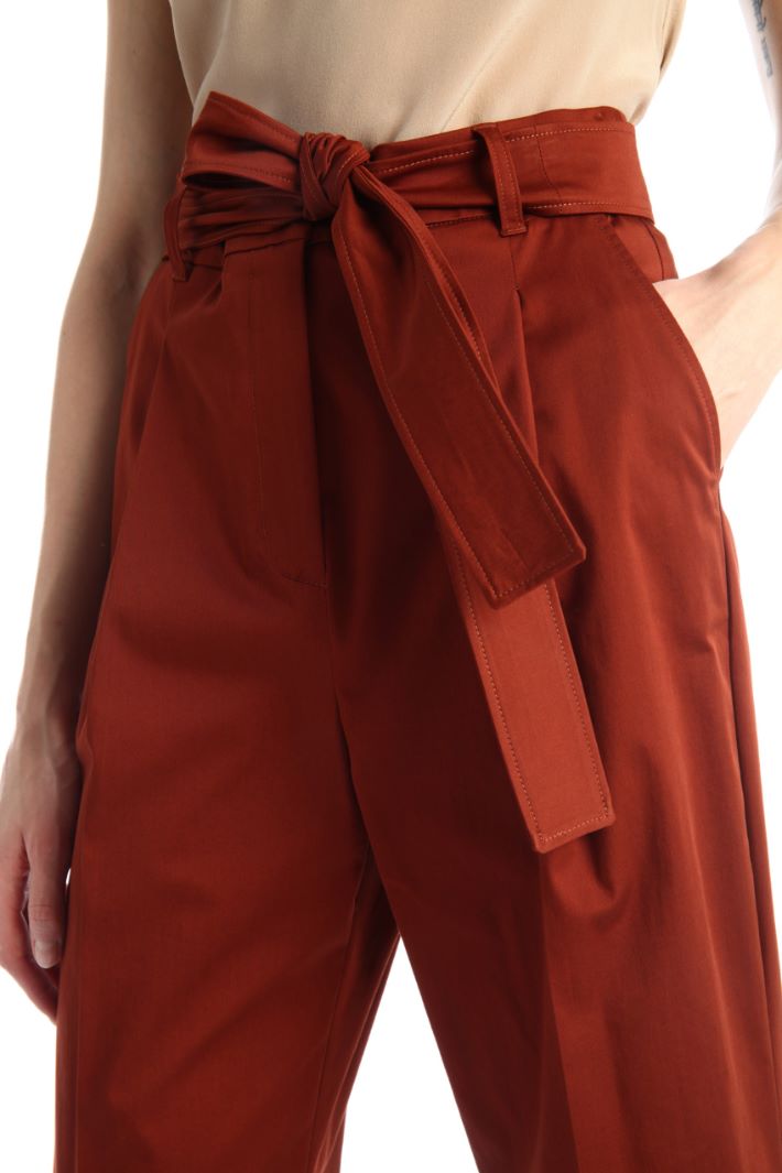 Pantaloni carrot in raso - MATTONE - Fashion Market - 3