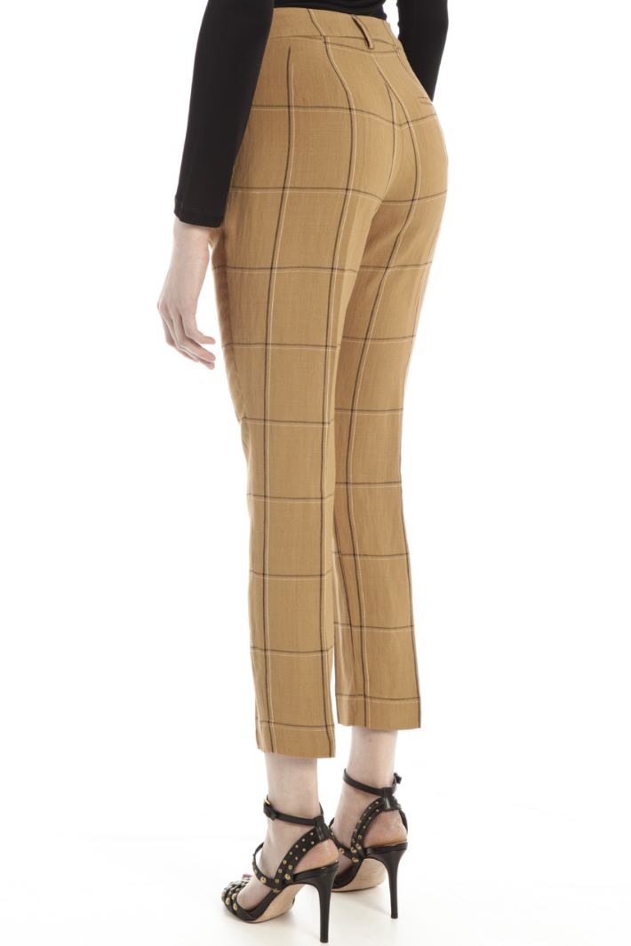 Pantaloni in misto lino - TABACCO NERO BIANCO - Fashion Market - 4