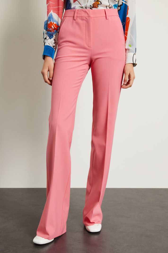 Pantaloni in tela stretch - ROSA ACCESO - Fashion Market - 2