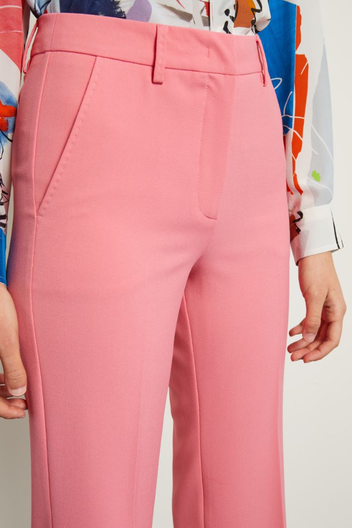 Pantaloni in tela stretch - ROSA ACCESO - Fashion Market - 3
