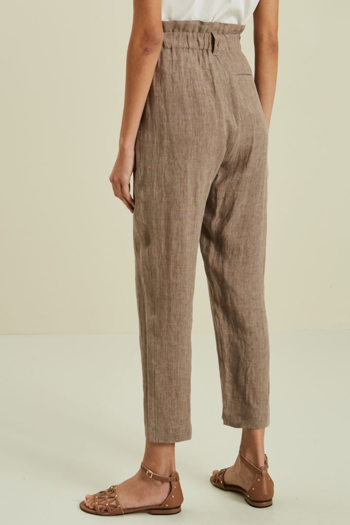 Pantaloni in puro lino Fashion Market - 4