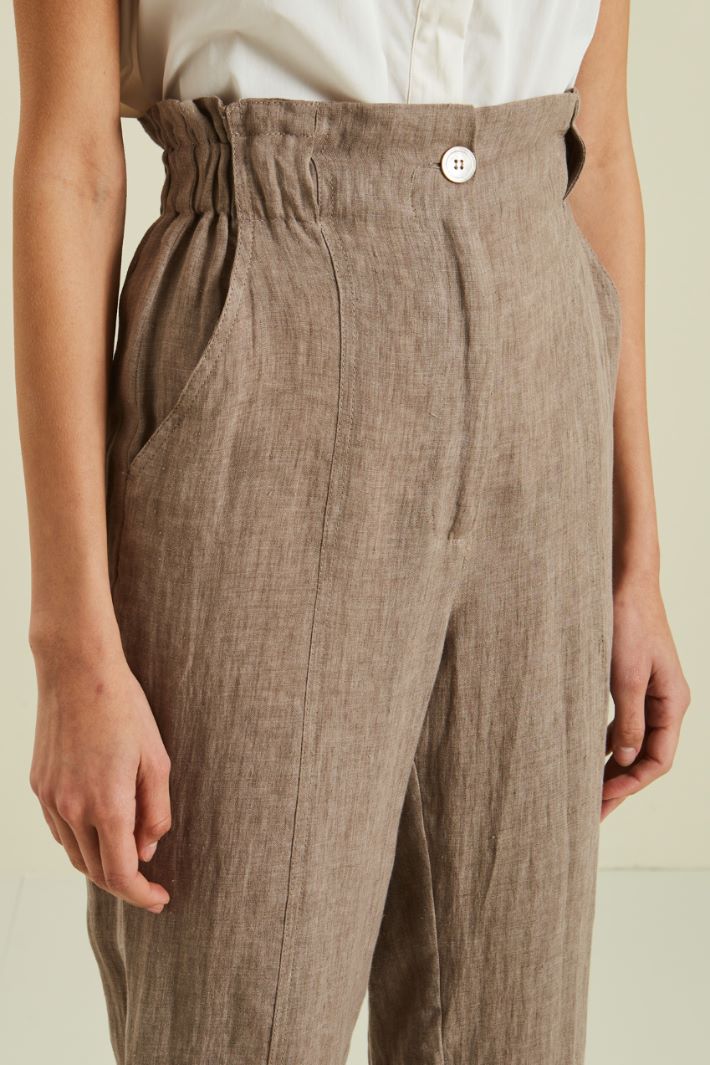 Pantaloni in puro lino Fashion Market - 3