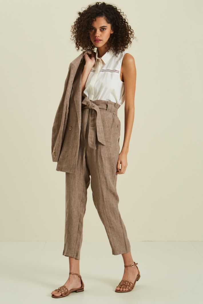 Pantaloni in puro lino Fashion Market