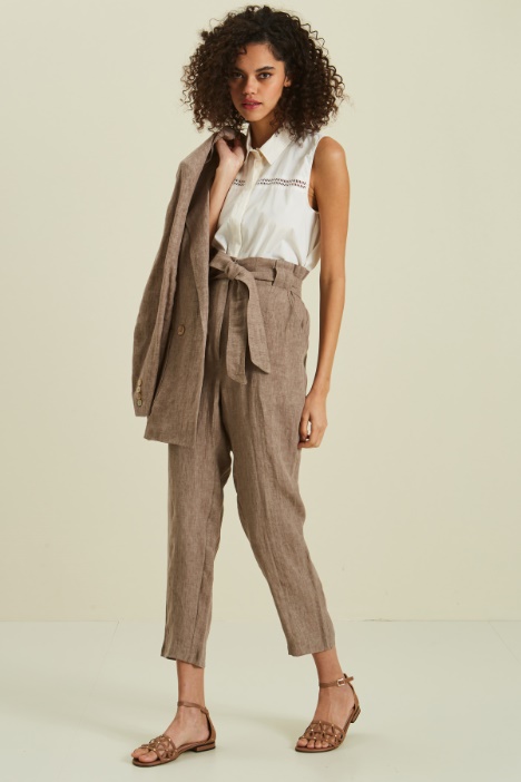 Pantaloni in puro lino Fashion Market