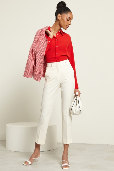 Pantaloni cropped in tela Fashion Market