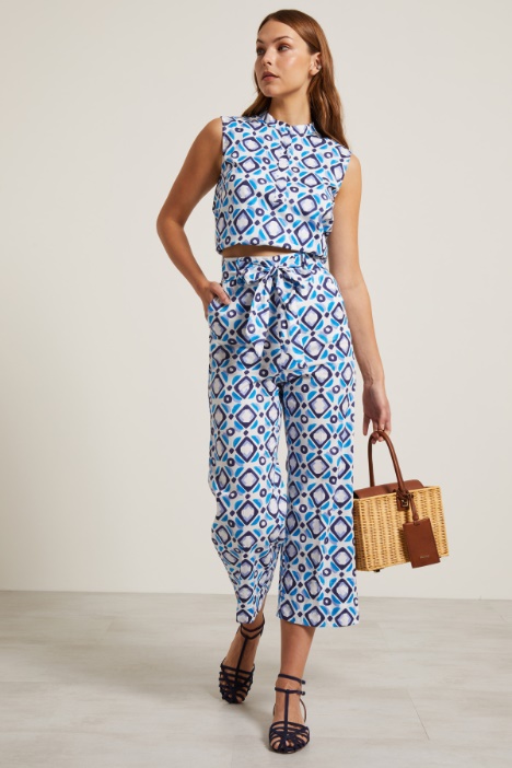 Pantaloni in popeline stampato Fashion Market