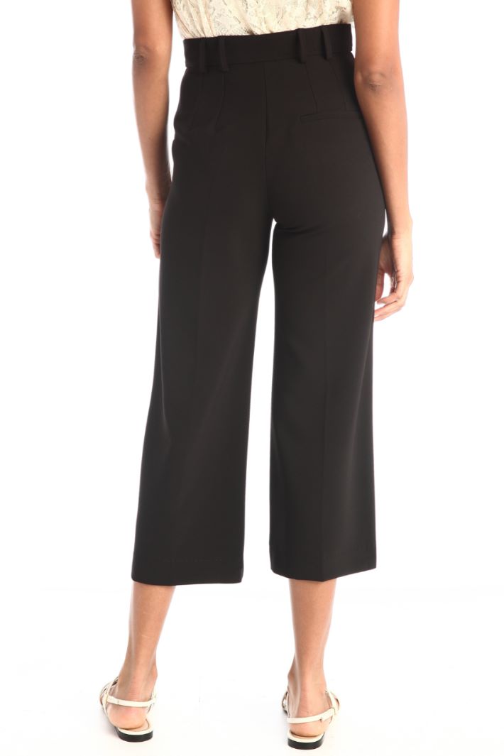 Pantaloni cropped in cady - NERO - Fashion Market - 4