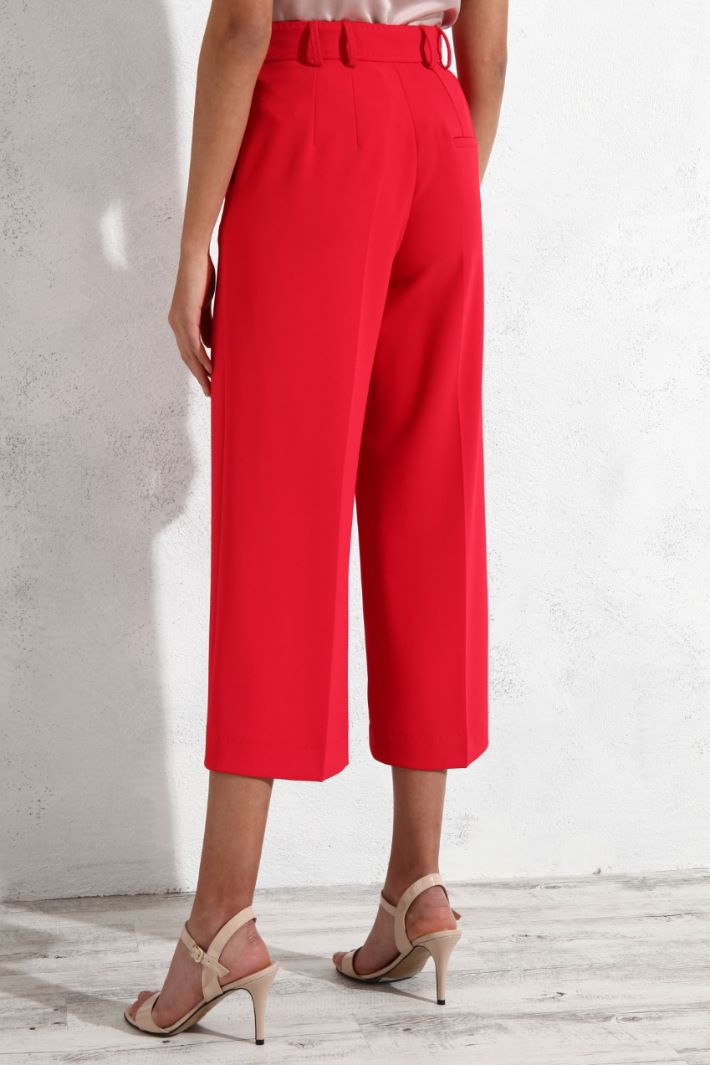 Pantaloni cropped in cady - ROSSO - Fashion Market - 4