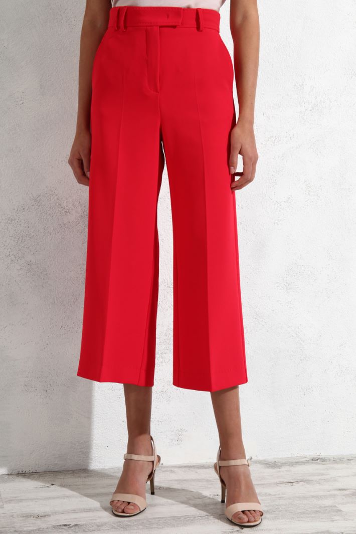 Pantaloni cropped in cady - ROSSO - Fashion Market - 2