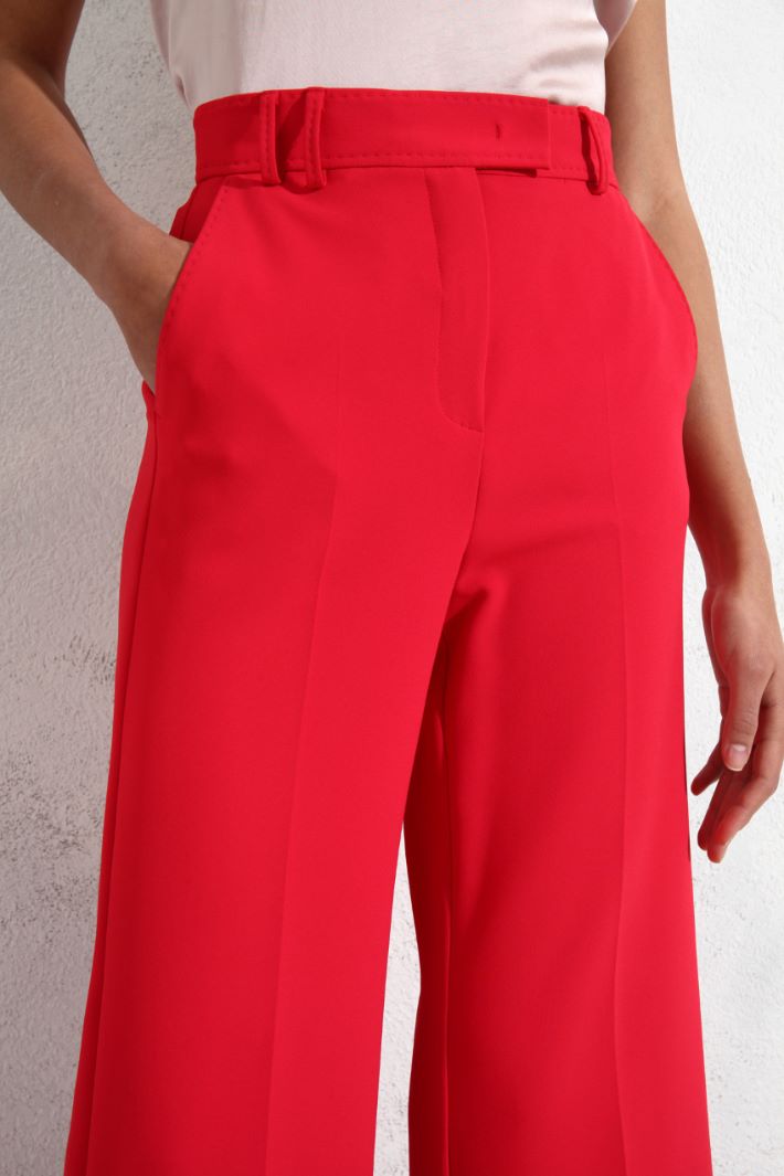 Pantaloni cropped in cady - ROSSO - Fashion Market - 3