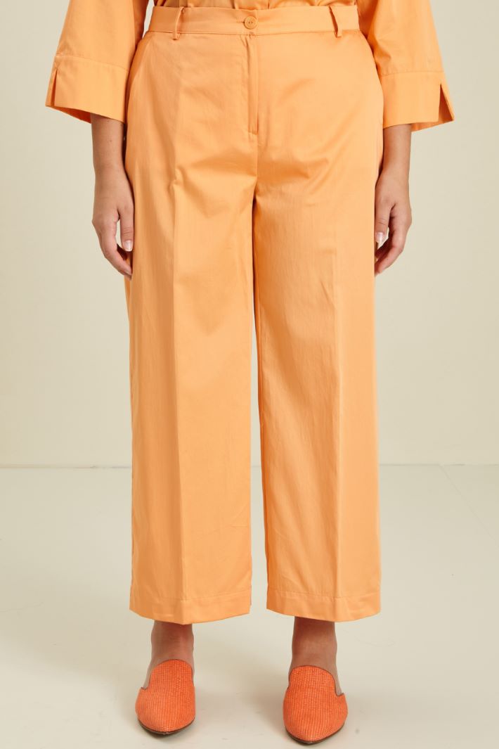 Pantaloni in raso di cotone Fashion Market - 2