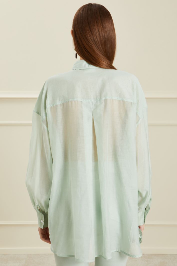 Camicia in mussola - VERDE PASTELLO - Fashion Market - 4
