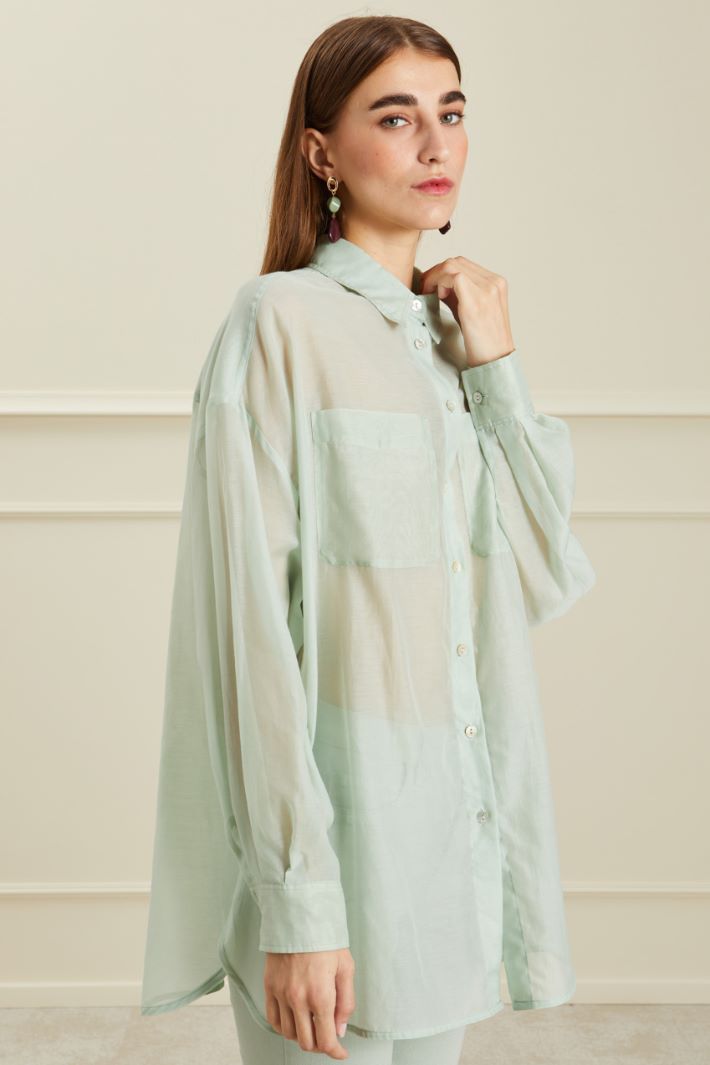 Camicia in mussola - VERDE PASTELLO - Fashion Market - 2