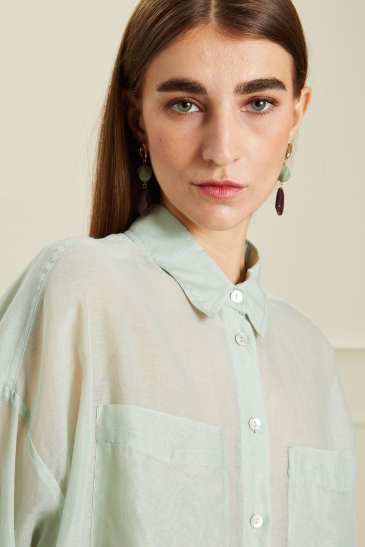 Camicia in mussola - VERDE PASTELLO - Fashion Market - 3
