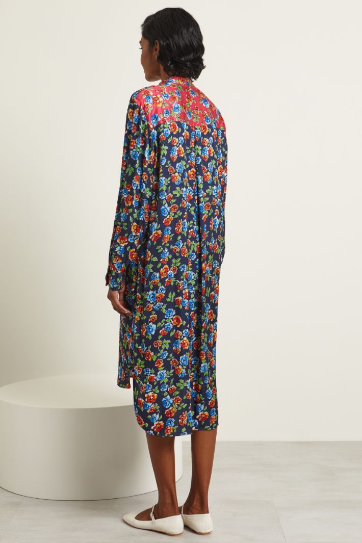 Chemisier con plastron  - BLU NOTTE ROSSO - Fashion Market - 4