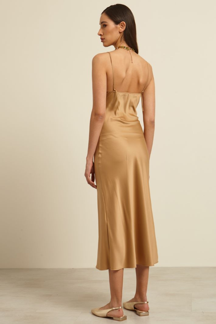 Abito lungo in raso fluido Fashion Market - 4