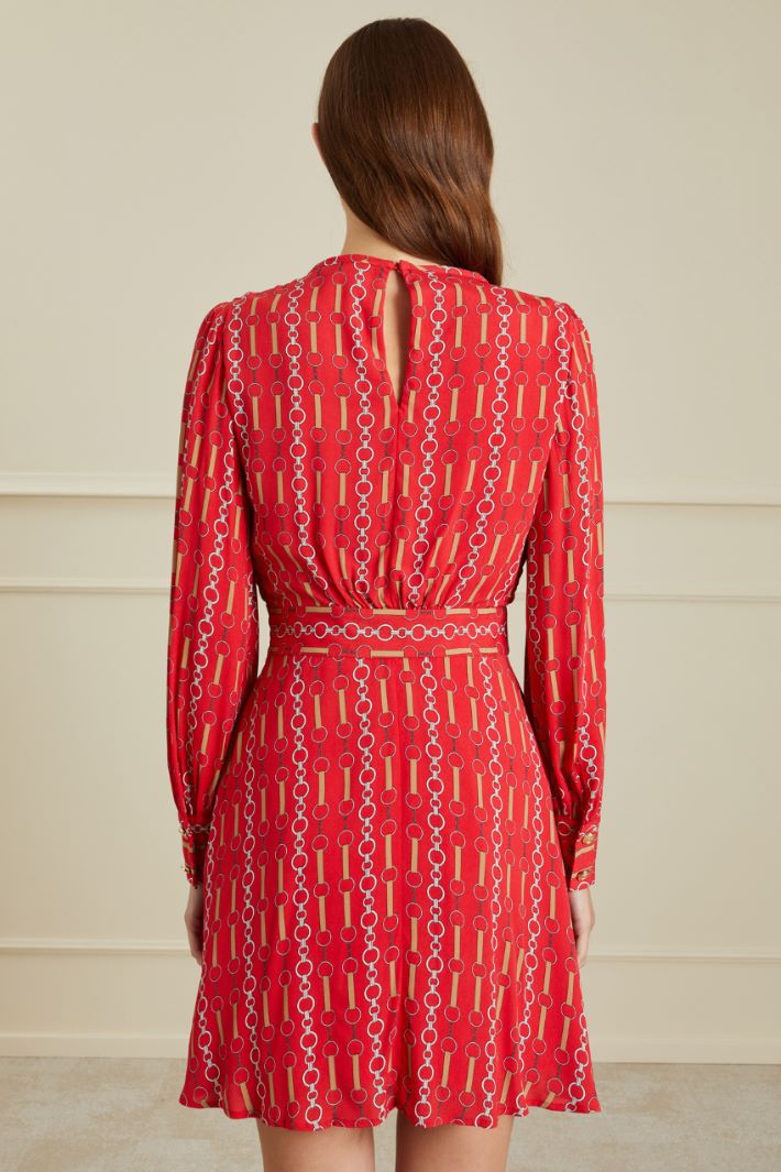 Abito in crèpe de chine - ROSSO PANNA BEIGE - Fashion Market - 4