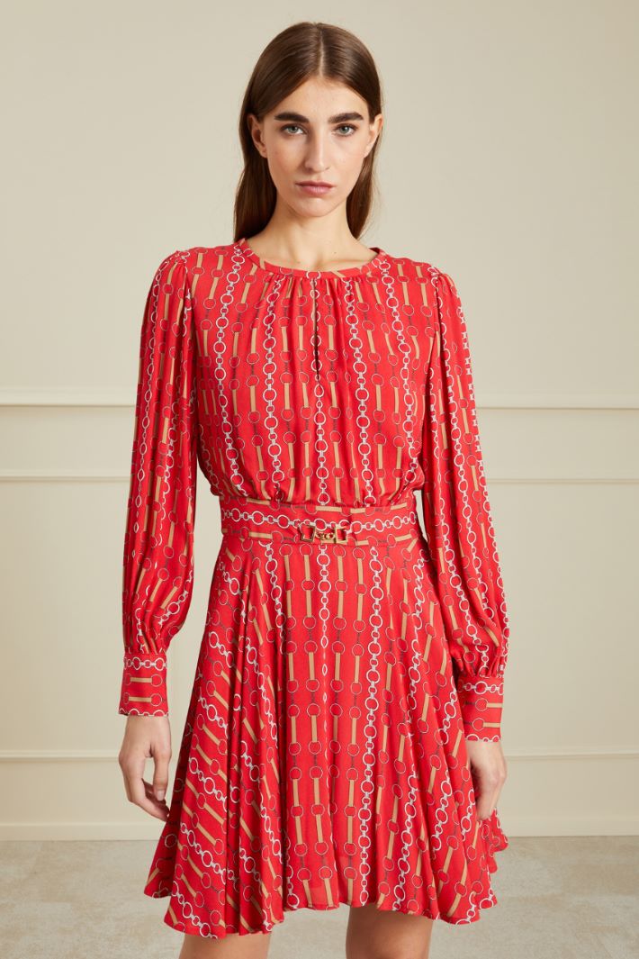 Abito in crèpe de chine - ROSSO PANNA BEIGE - Fashion Market - 2