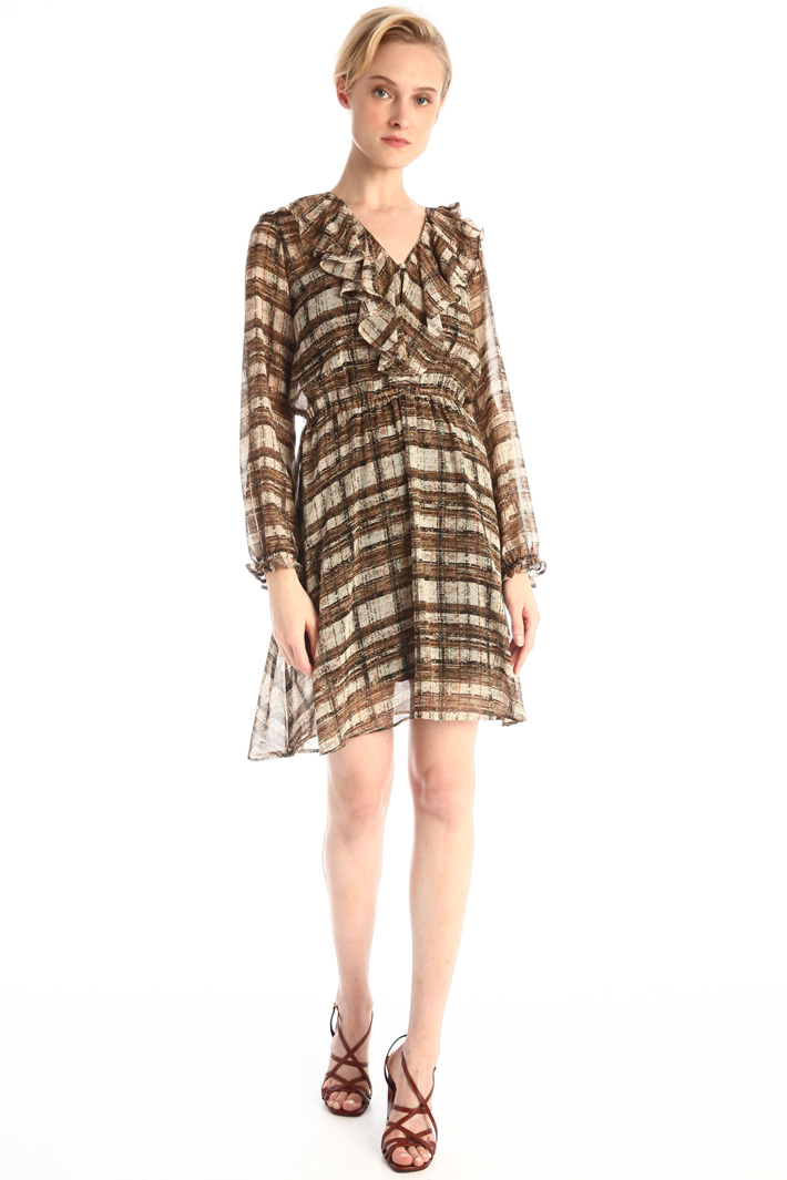 Abito in georgette a fantasia - MARRONE PANNA - Fashion Market - 5