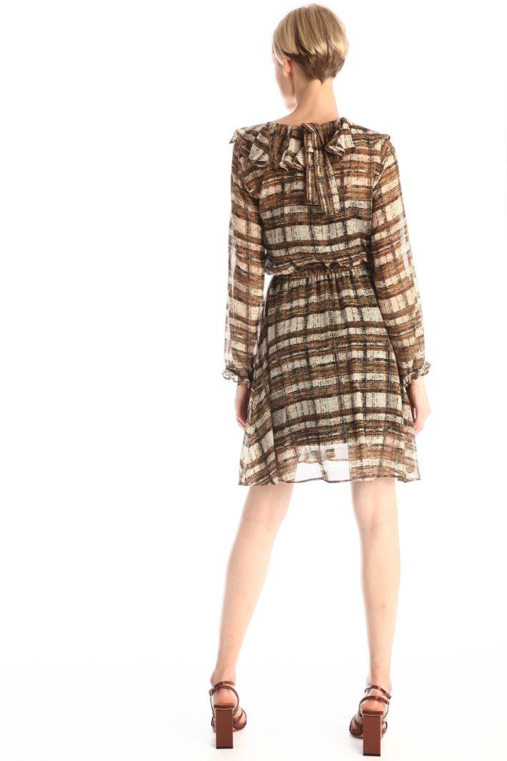 Abito in georgette a fantasia - MARRONE PANNA - Fashion Market - 4