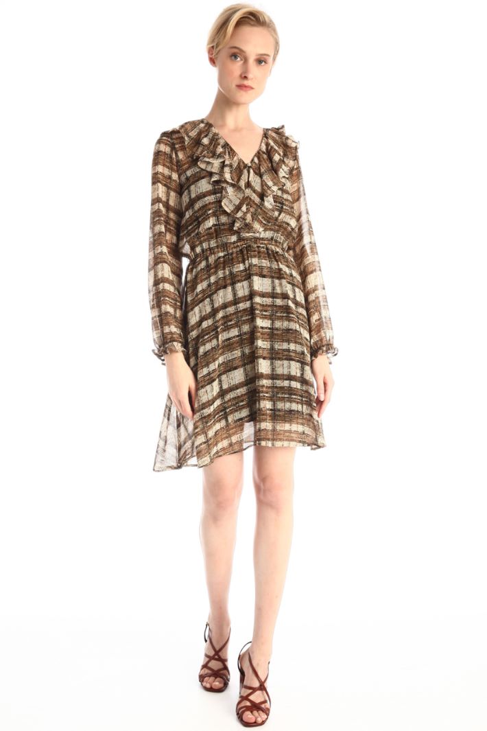 Abito in georgette a fantasia - MARRONE PANNA - Fashion Market - 2