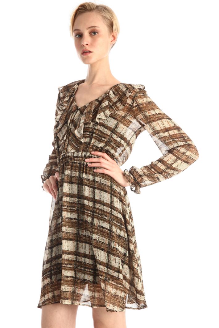 Abito in georgette a fantasia - MARRONE PANNA - Fashion Market - 3