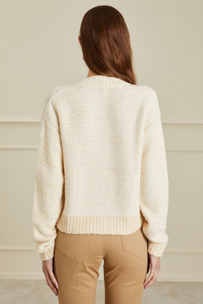 Cardigan boxy  - LATTE AVORIO - Fashion Market - 4