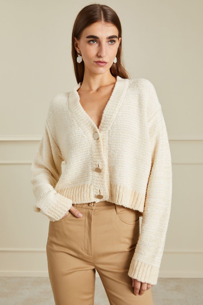 Cardigan boxy  - LATTE AVORIO - Fashion Market - 2