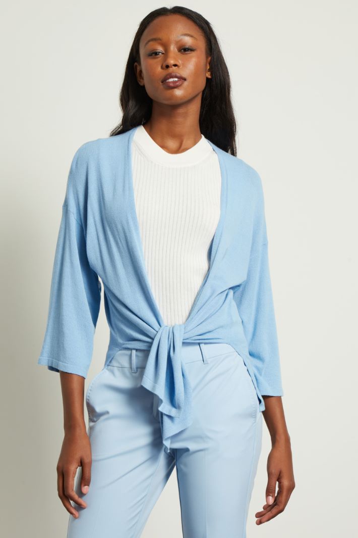 Cardigan con lembi da annodare Fashion Market - 2