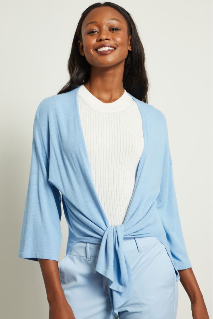 Cardigan con lembi da annodare Fashion Market - 3