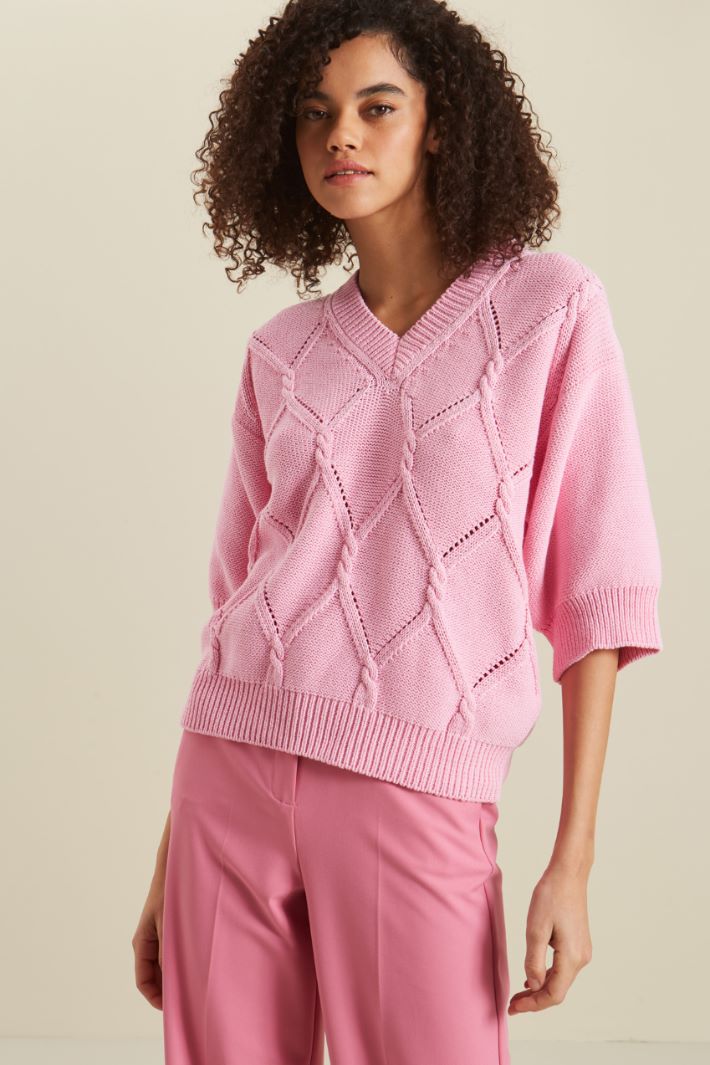Maglia in cotone con rilievi Fashion Market - 2