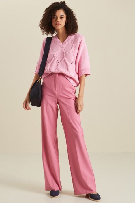 Maglia in cotone con rilievi Fashion Market