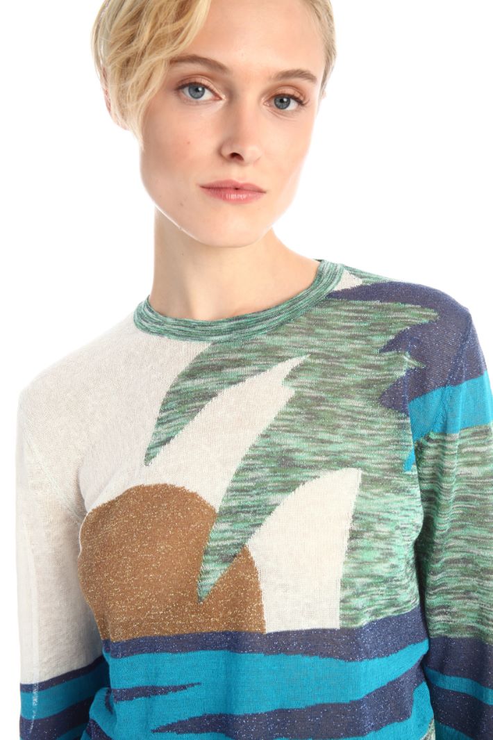 Maglia tinto filo lamè - PANNA AZZURRO VERDE - Fashion Market - 3
