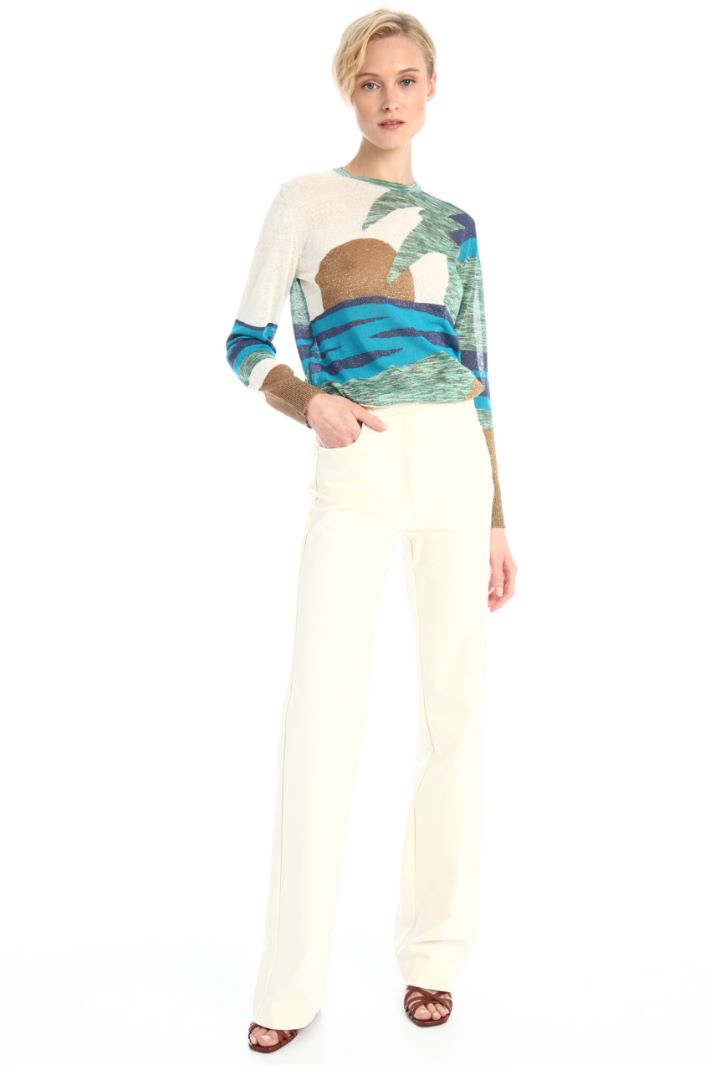 Maglia tinto filo lamè - PANNA AZZURRO VERDE - Fashion Market