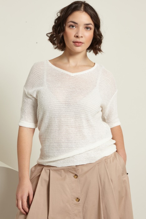 Maglia crèpe a maniche corte Fashion Market