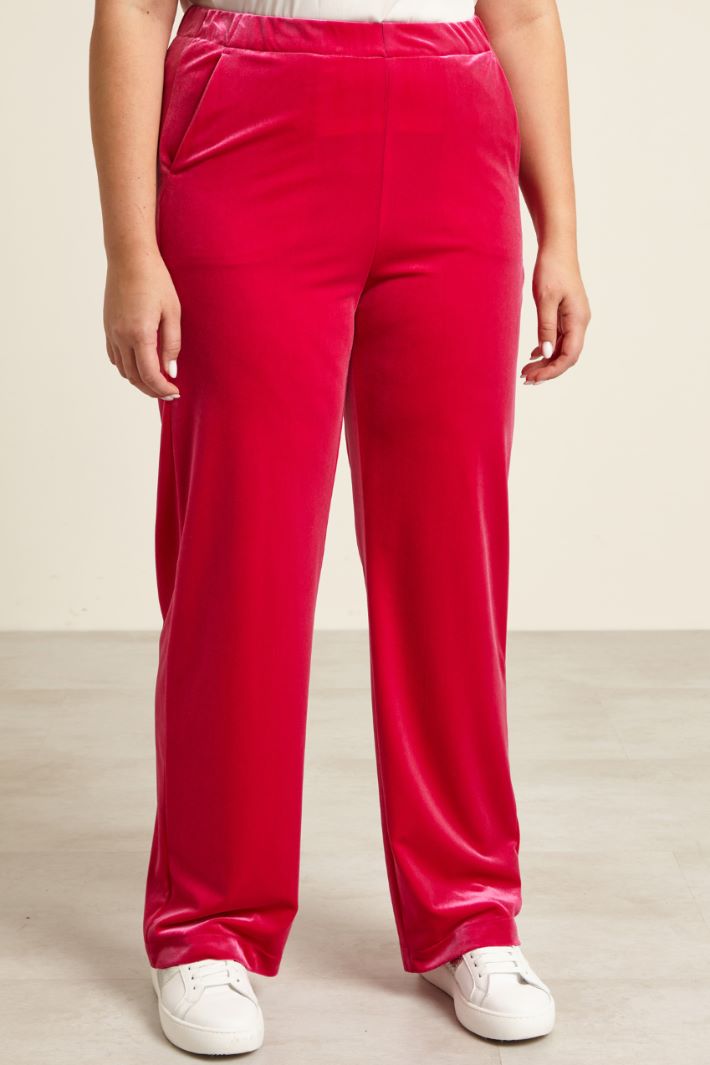 Pantaloni dritti in ciniglia - FUCSIA - Fashion Market - 2