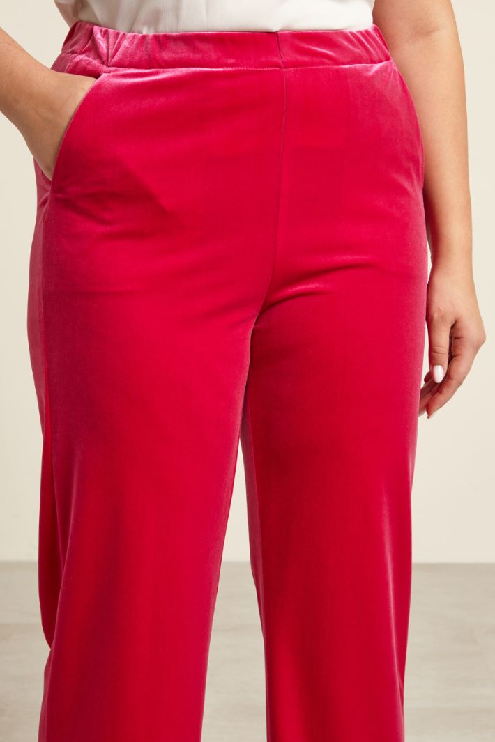 Pantaloni dritti in ciniglia - FUCSIA - Fashion Market - 3