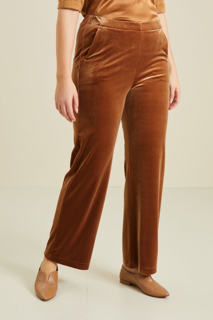 Pantaloni in jersey di velluto Fashion Market - 2
