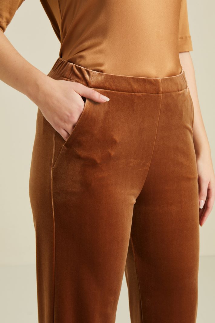 Pantaloni in jersey di velluto Fashion Market - 3