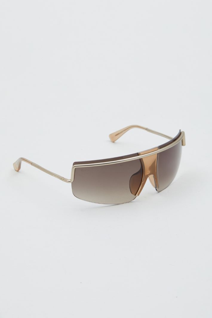 Occhiali da sole a mascherina - BEIGE ORO - Fashion Market - 2