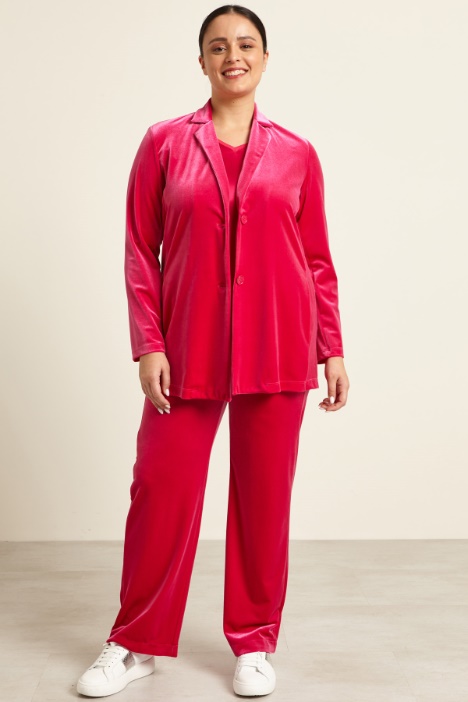 Blazer in ciniglia con cintura Fashion Market