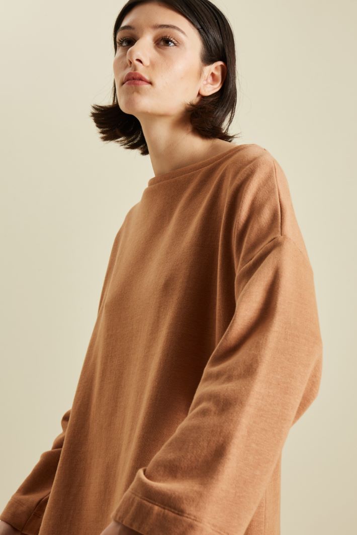 Felpa over in cotone e lino Fashion Market - 3